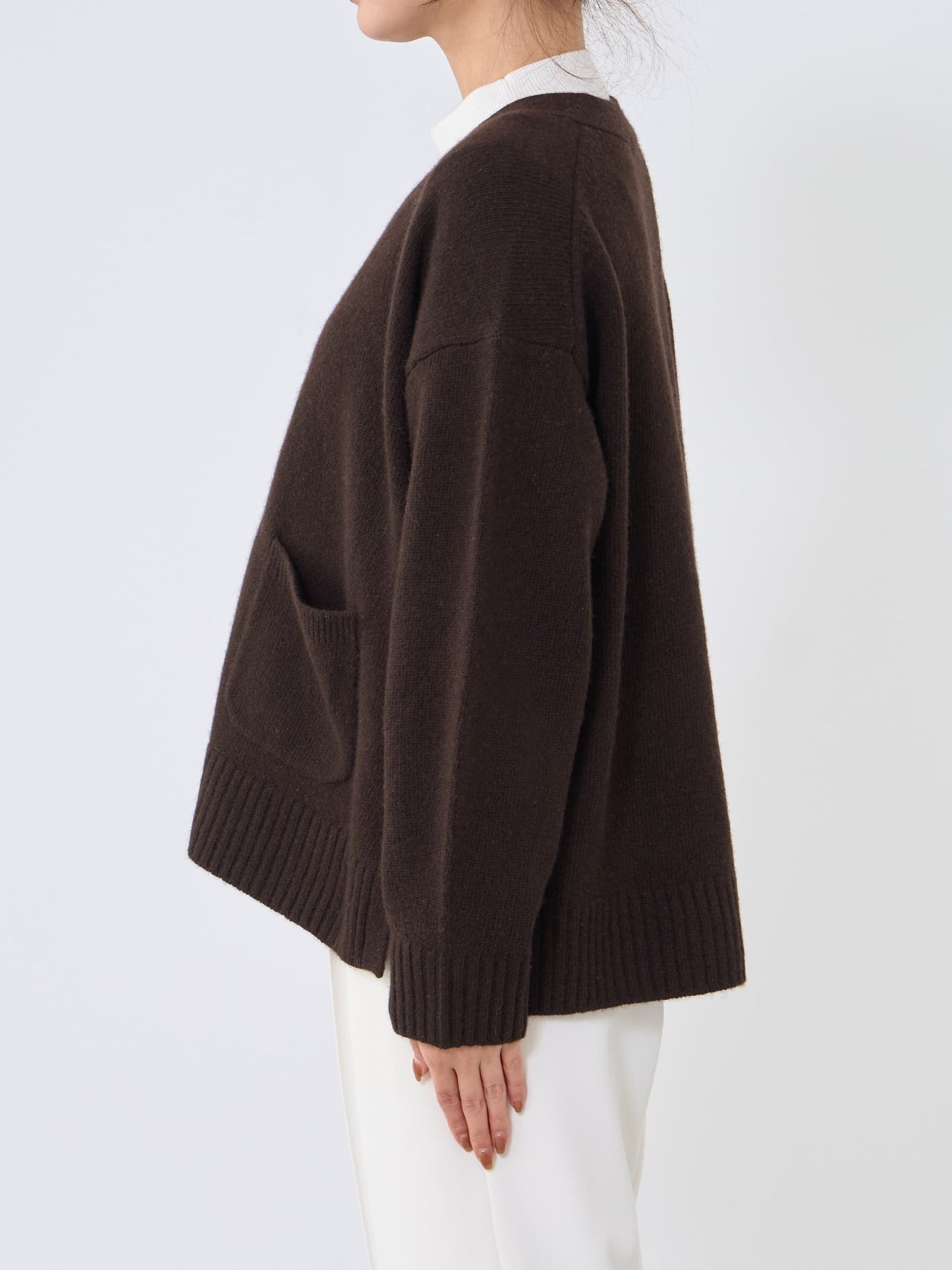 ウールカシミヤVネックロングカーディガン　[通常]