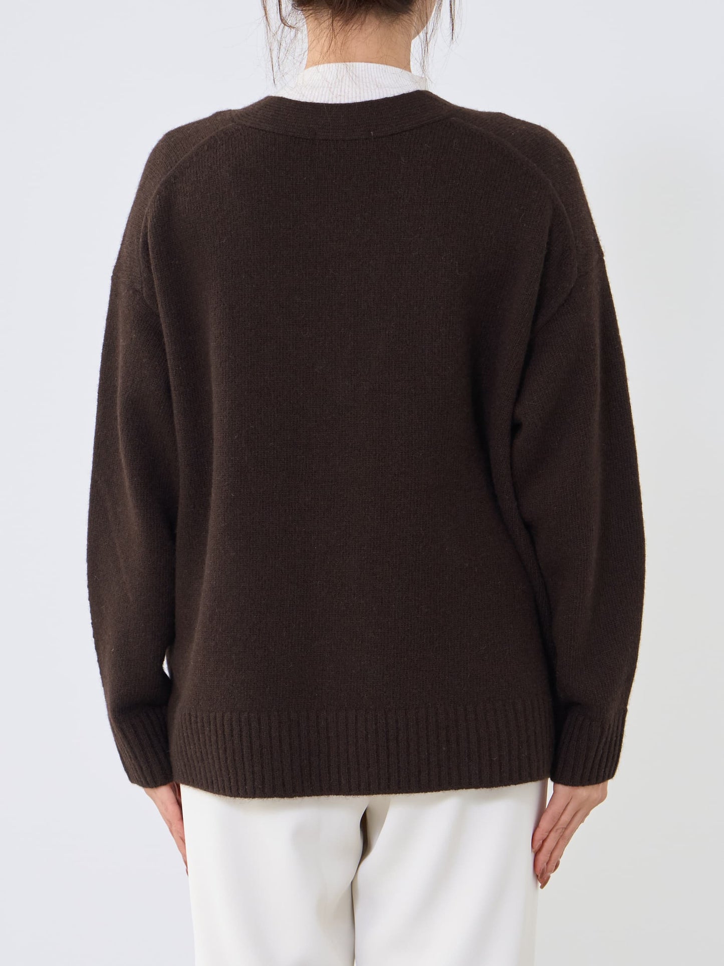 ウールカシミヤVネックロングカーディガン　[通常]