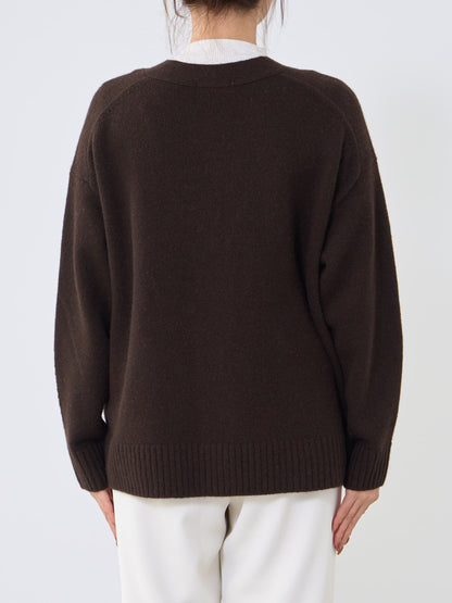 ウールカシミヤVネックロングカーディガン　[通常]