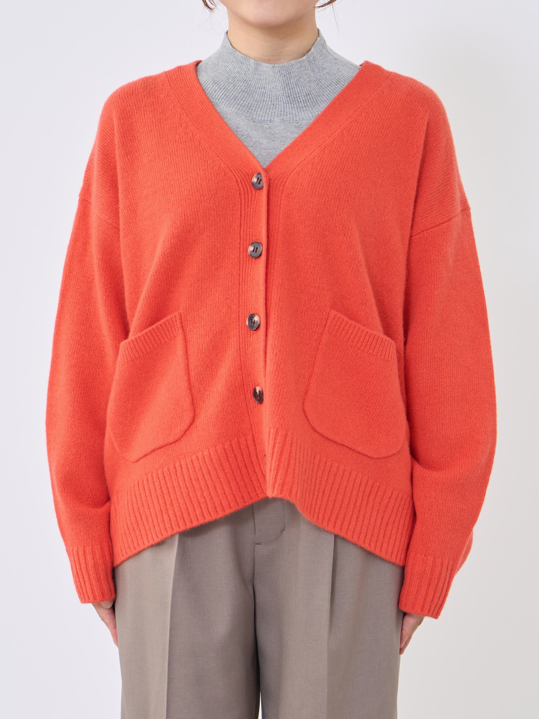 ウールカシミヤVネックロングカーディガン | 小柄・低身長女性向け