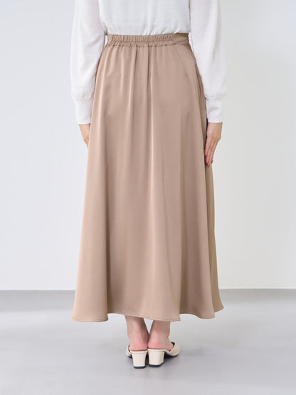 アシメラインサテンフレアスカート-short & regular　[通常]