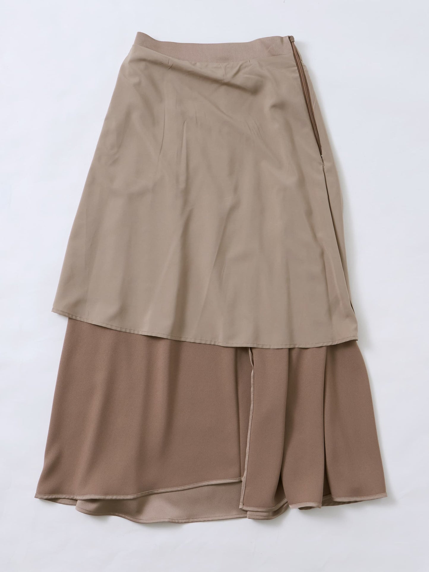 アシメラインサテンフレアスカート-short & regular　[通常]