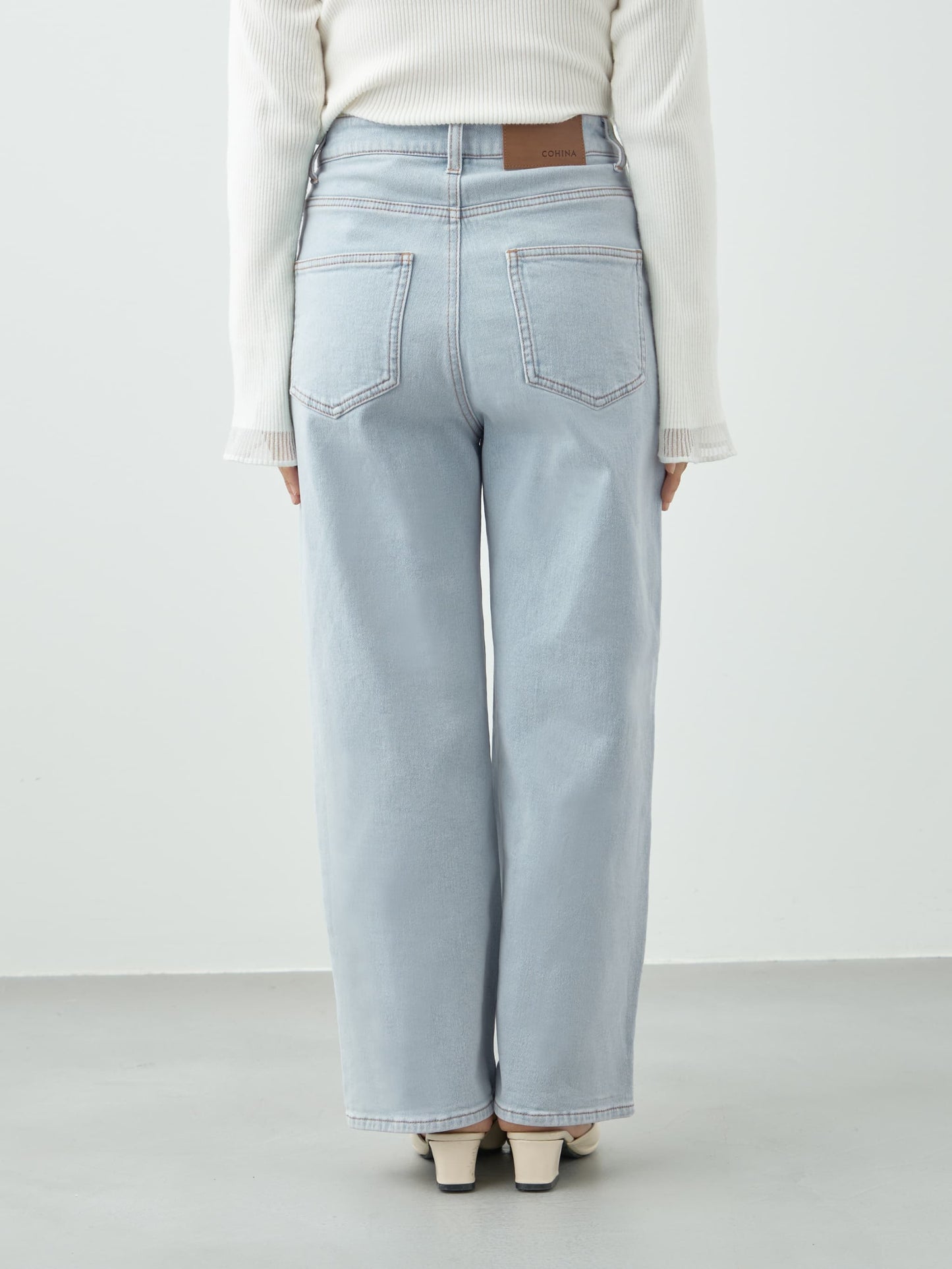 ウォームセミワイドストレートデニム-short & regular　[通常]