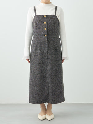 ※こちらが実物のカラーに一番お色味が近くなっております。（ブラックミックス）<br>143cm | B:73 W:60 H:81 股下:65  | short着用 (ヒールの高さ:3.5cm)