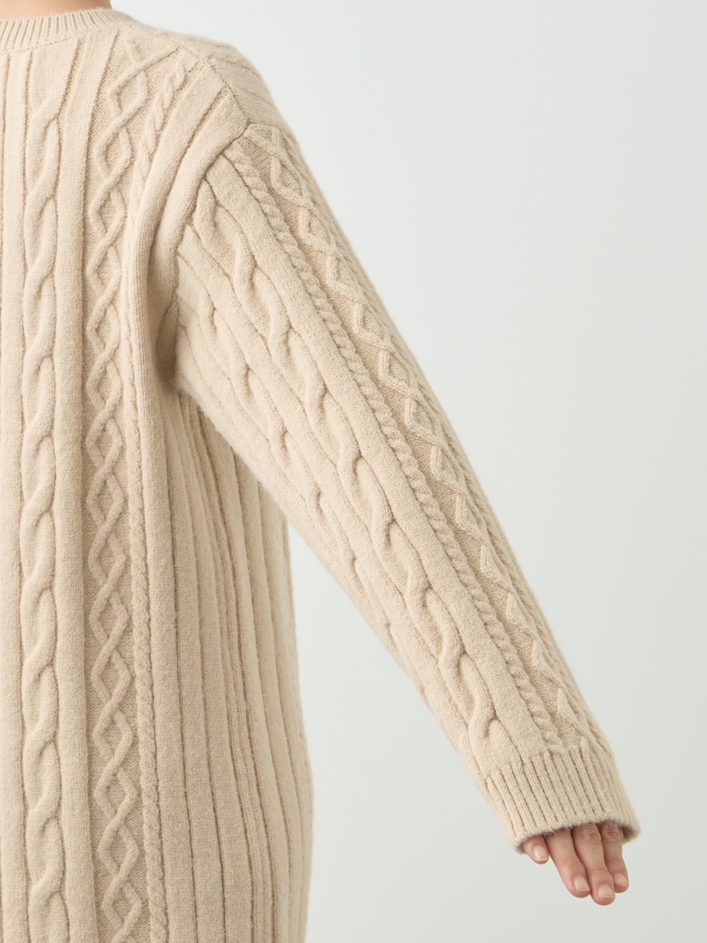 ケーブルミックスニットワンピース-short & regular　[通常]