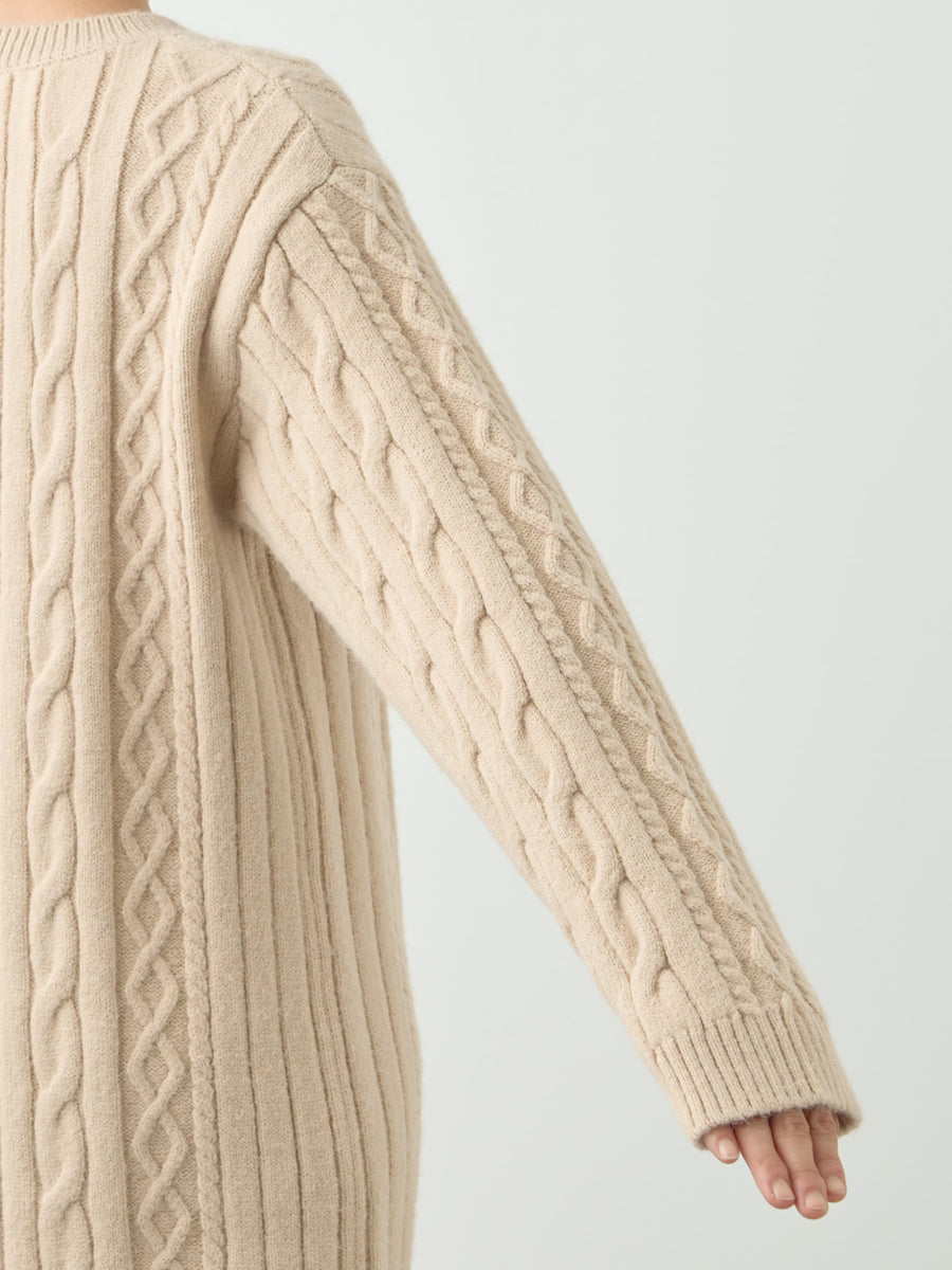 ケーブルミックスニットワンピース-short & regular　[通常]