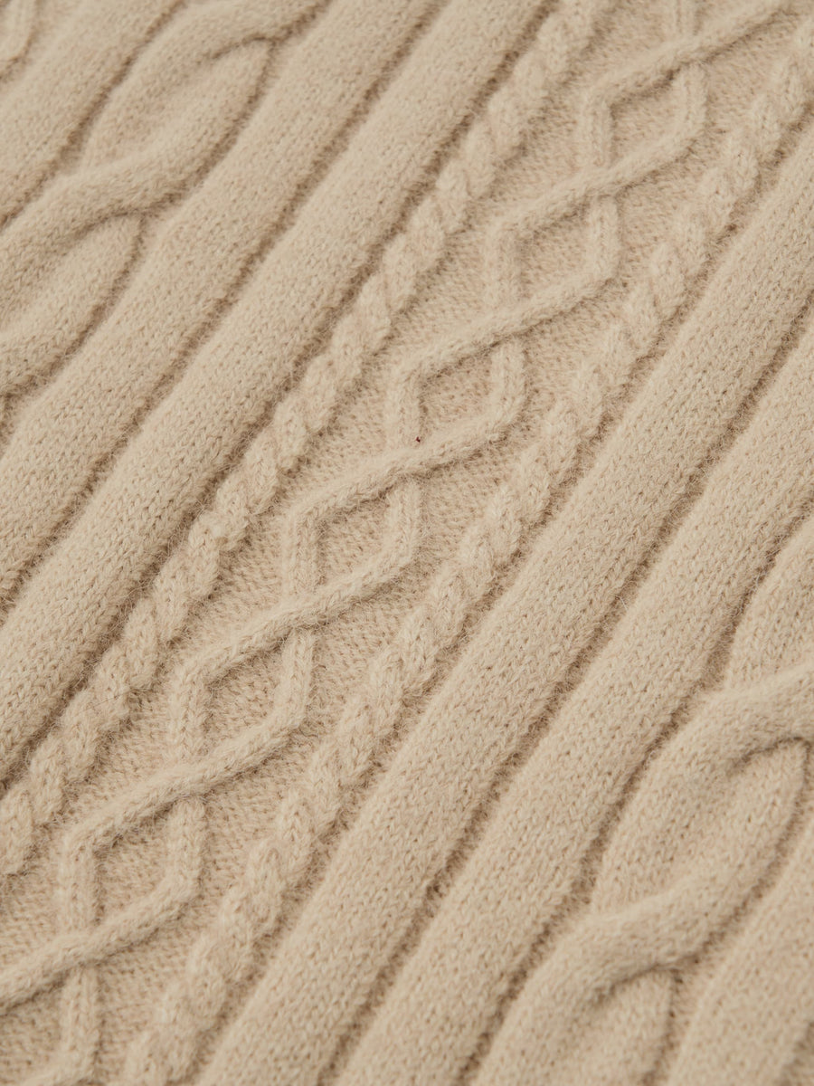 ケーブルミックスニットワンピース-short & regular　[通常]