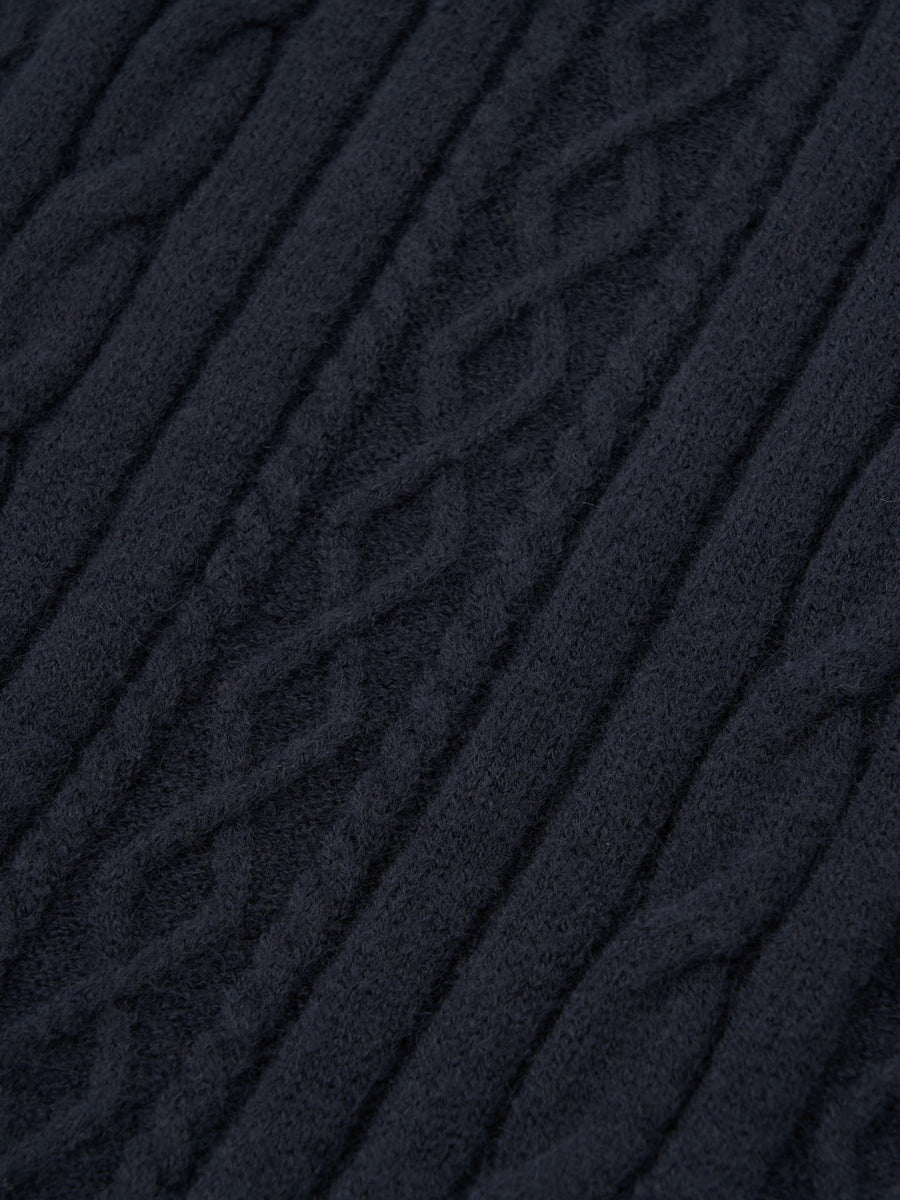 ケーブルミックスニットワンピース-short & regular　[通常]