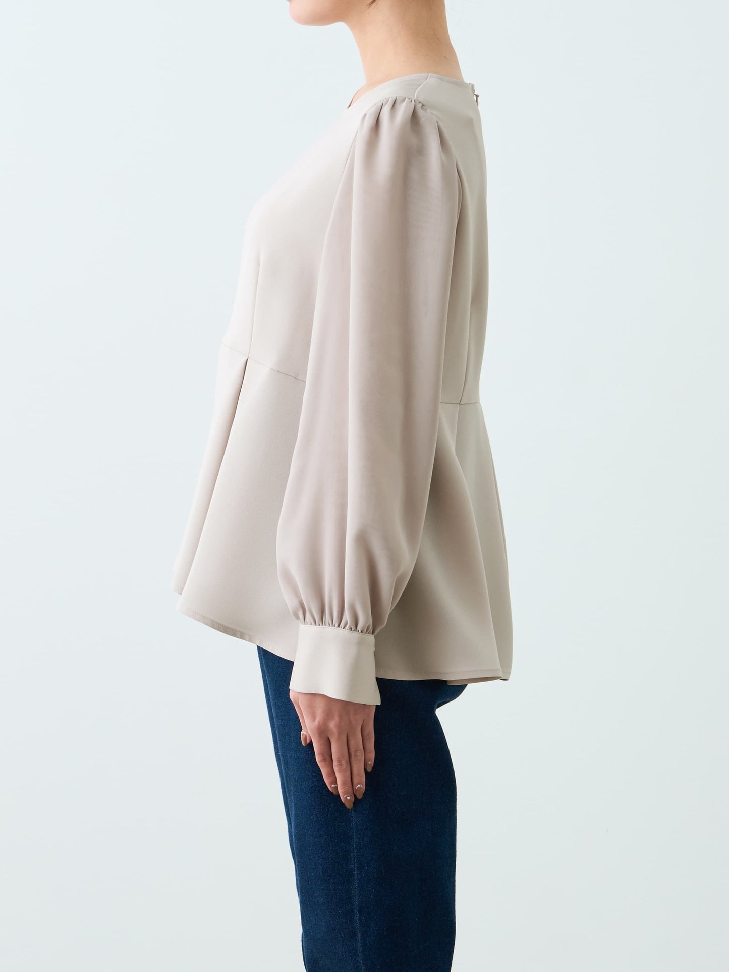 トリアセジョーゼットペプラムブラウス　[通常]