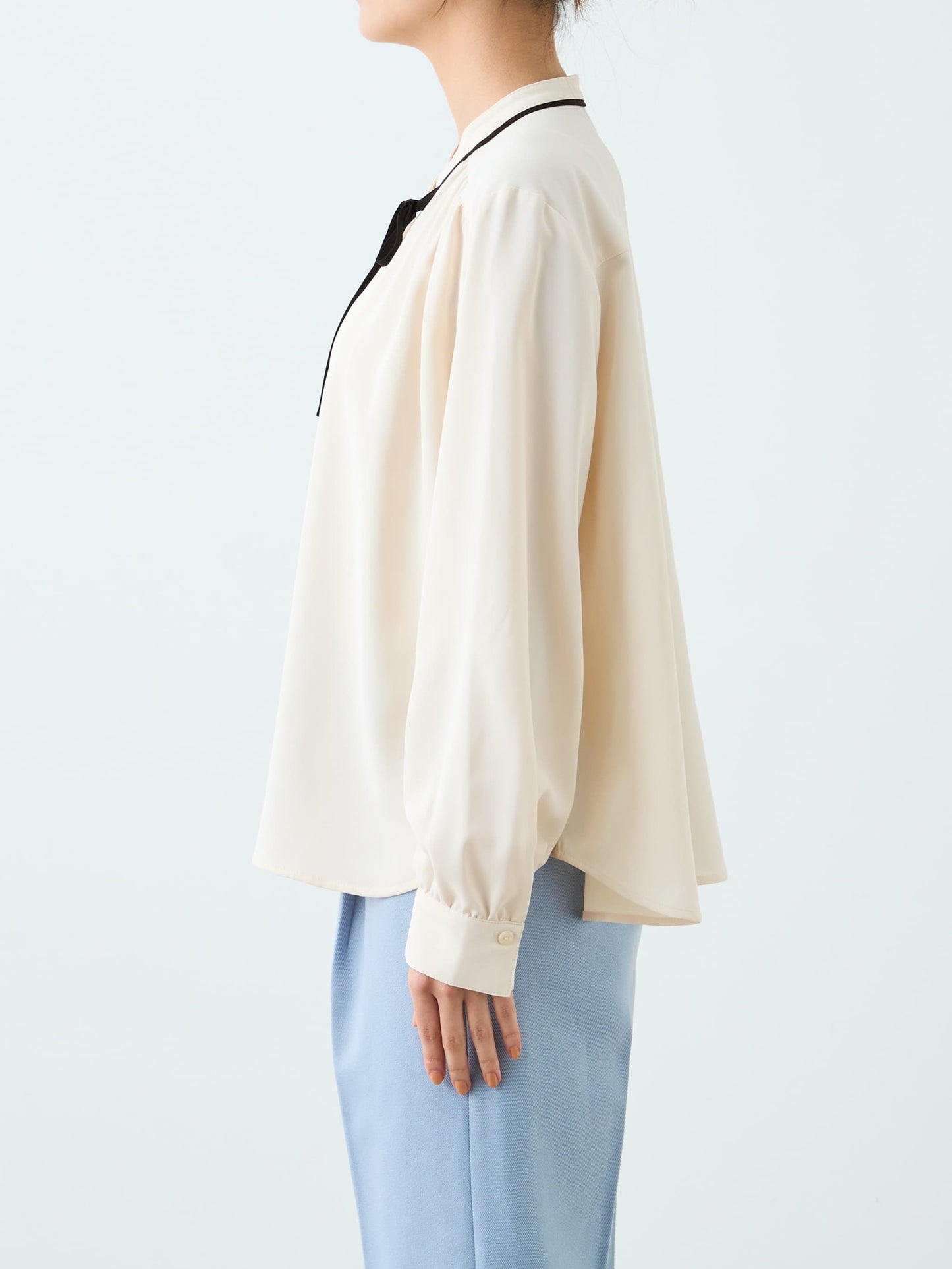 バイカラーリボンブラウス　[通常]