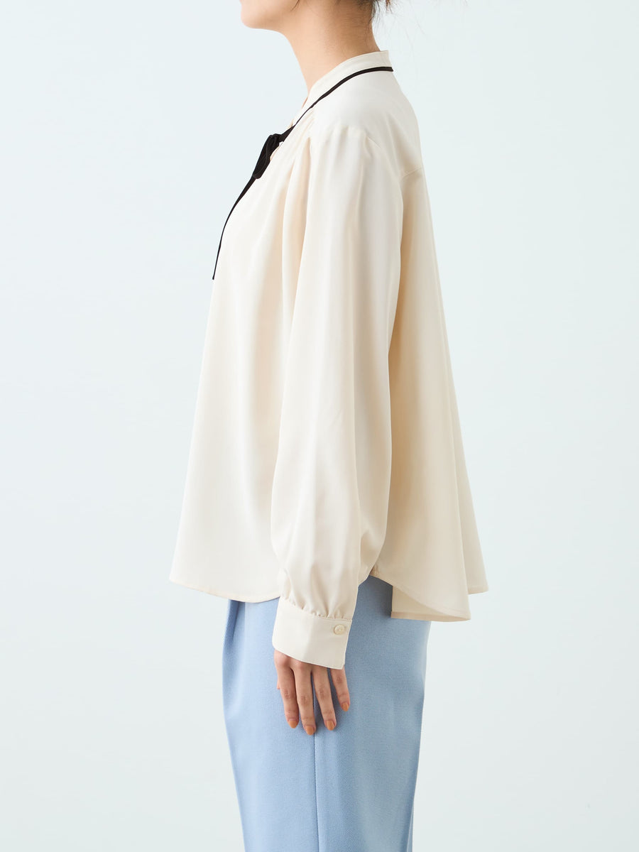 バイカラーリボンブラウス　[通常]