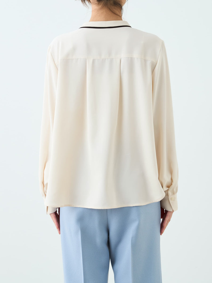 バイカラーリボンブラウス　[通常]