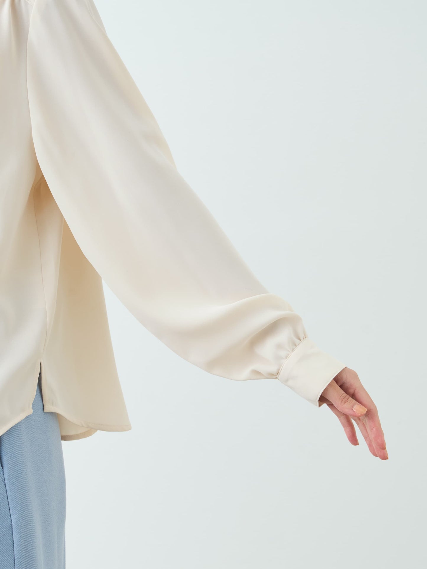 バイカラーリボンブラウス　[通常]