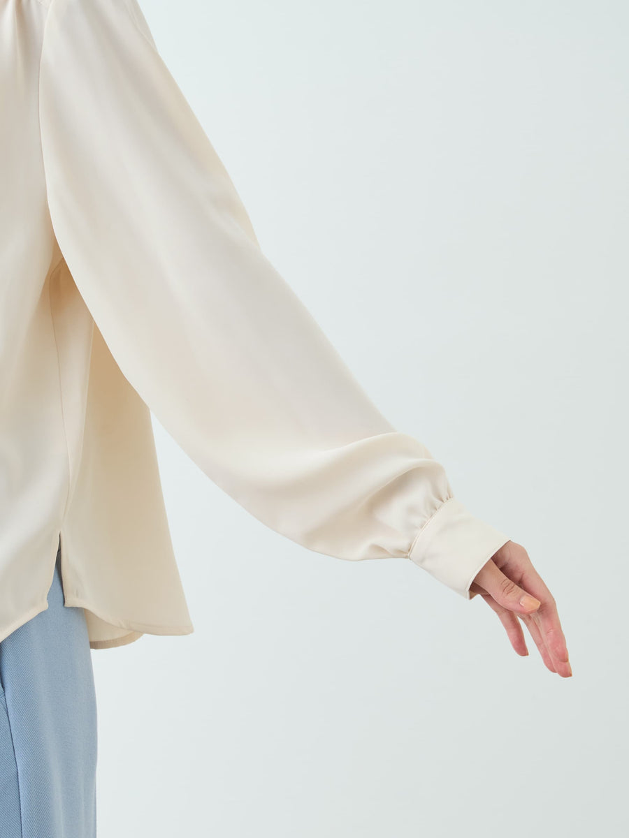 バイカラーリボンブラウス　[通常]