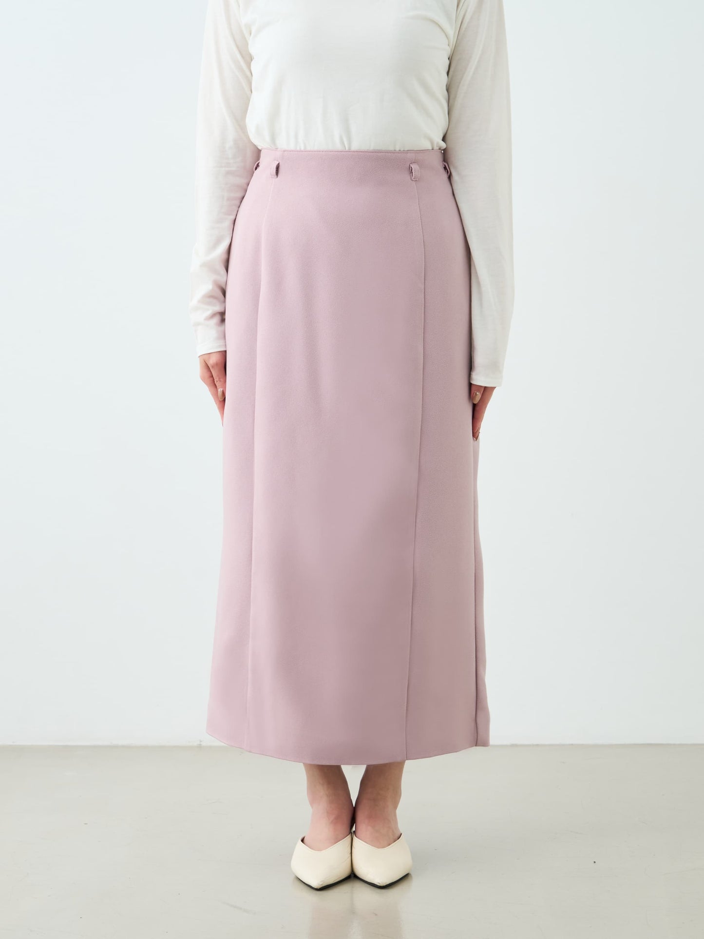 ベルト付きパネルIラインスカート-short & regular　[通常]