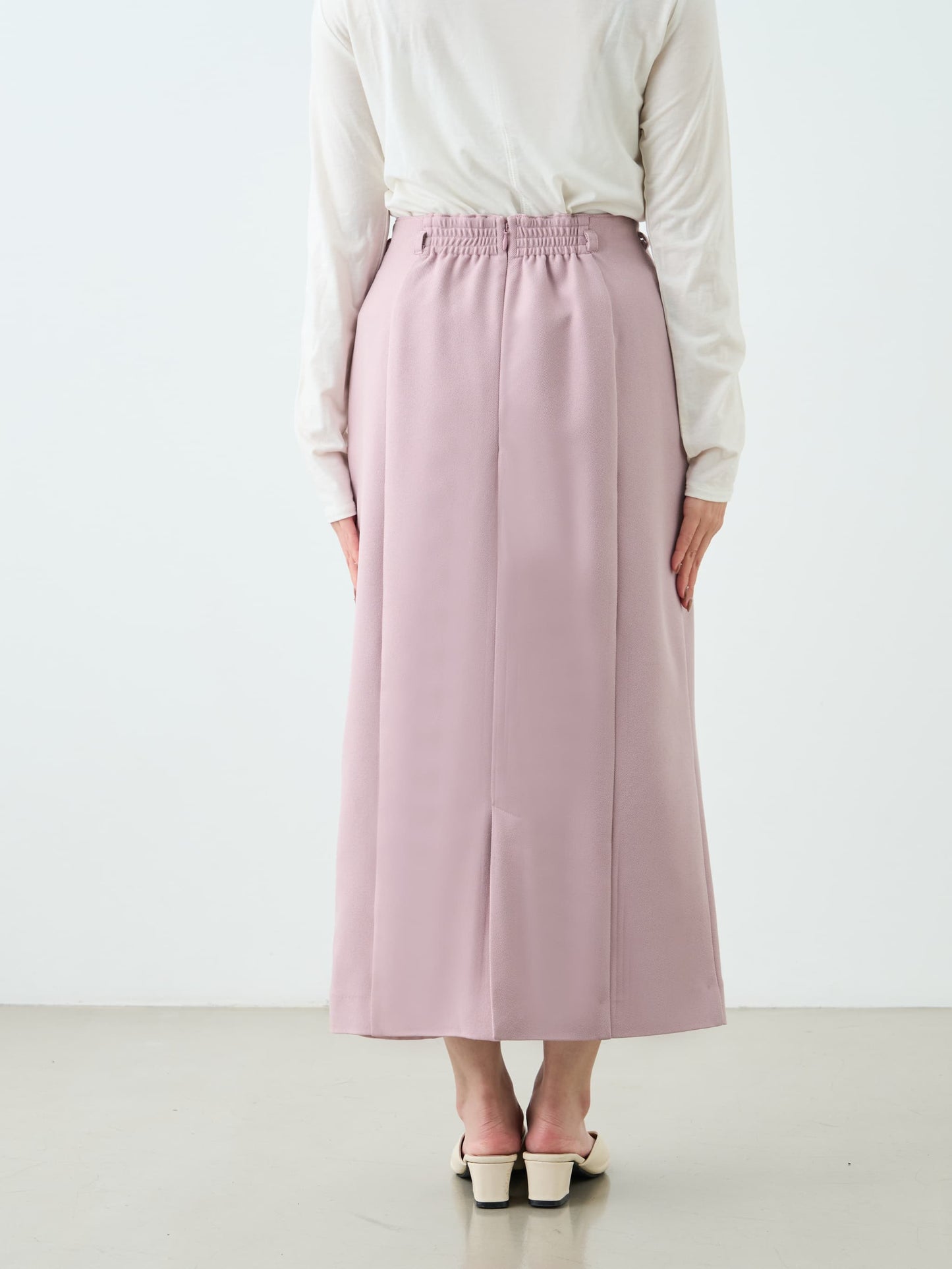 ベルト付きパネルIラインスカート-short & regular　[通常]