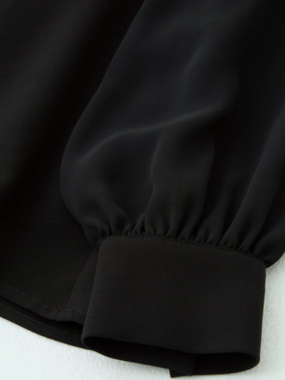 トリアセジョーゼットペプラムブラウス　[通常]