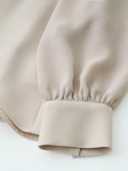 トリアセジョーゼットペプラムブラウス　[通常]