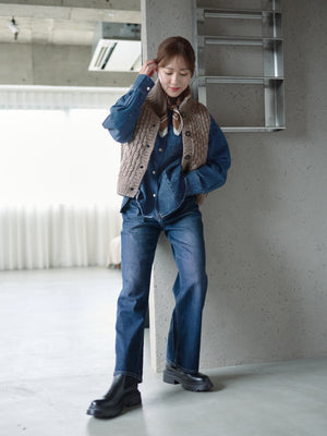 【Healthy DENIM×COHINA】Canelé ストレートデニム-short & regular 　[通常]