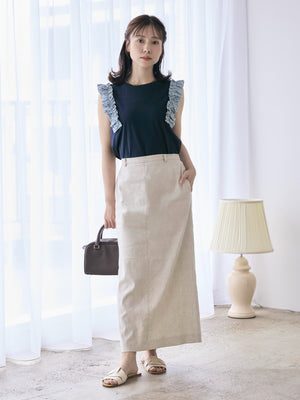 【COHINA MADE WITH LIBERTY FABRIC】フリルスリーブカットソー　[通常]