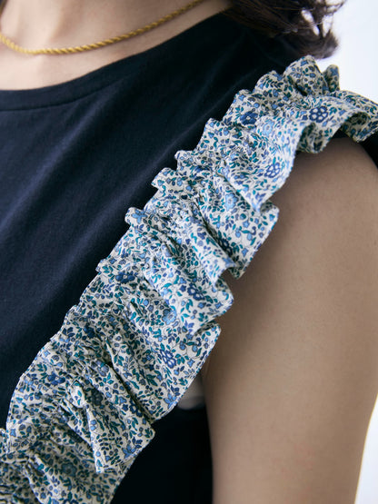 【COHINA MADE WITH LIBERTY FABRIC】フリルスリーブカットソー　[通常]