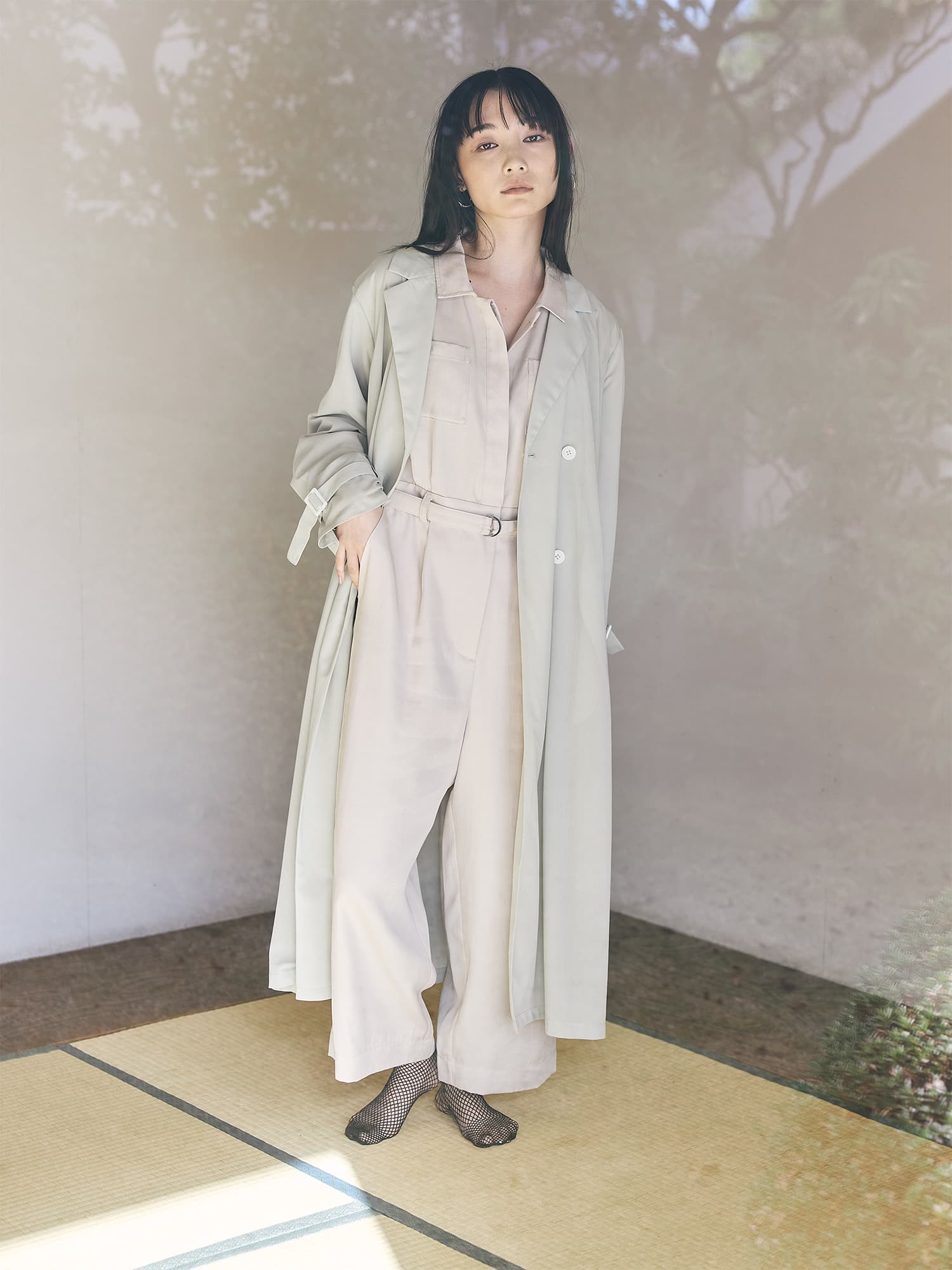 TORY BURCH 幾何学模様 ロングコート トライアングルキルトロングコート(ノーカラーコート) | Sybilla