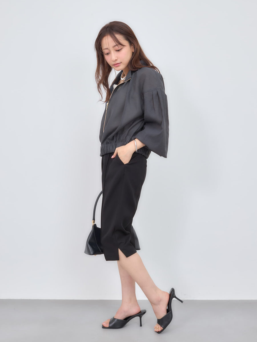 シアーギャザージップブルゾン　[通常]