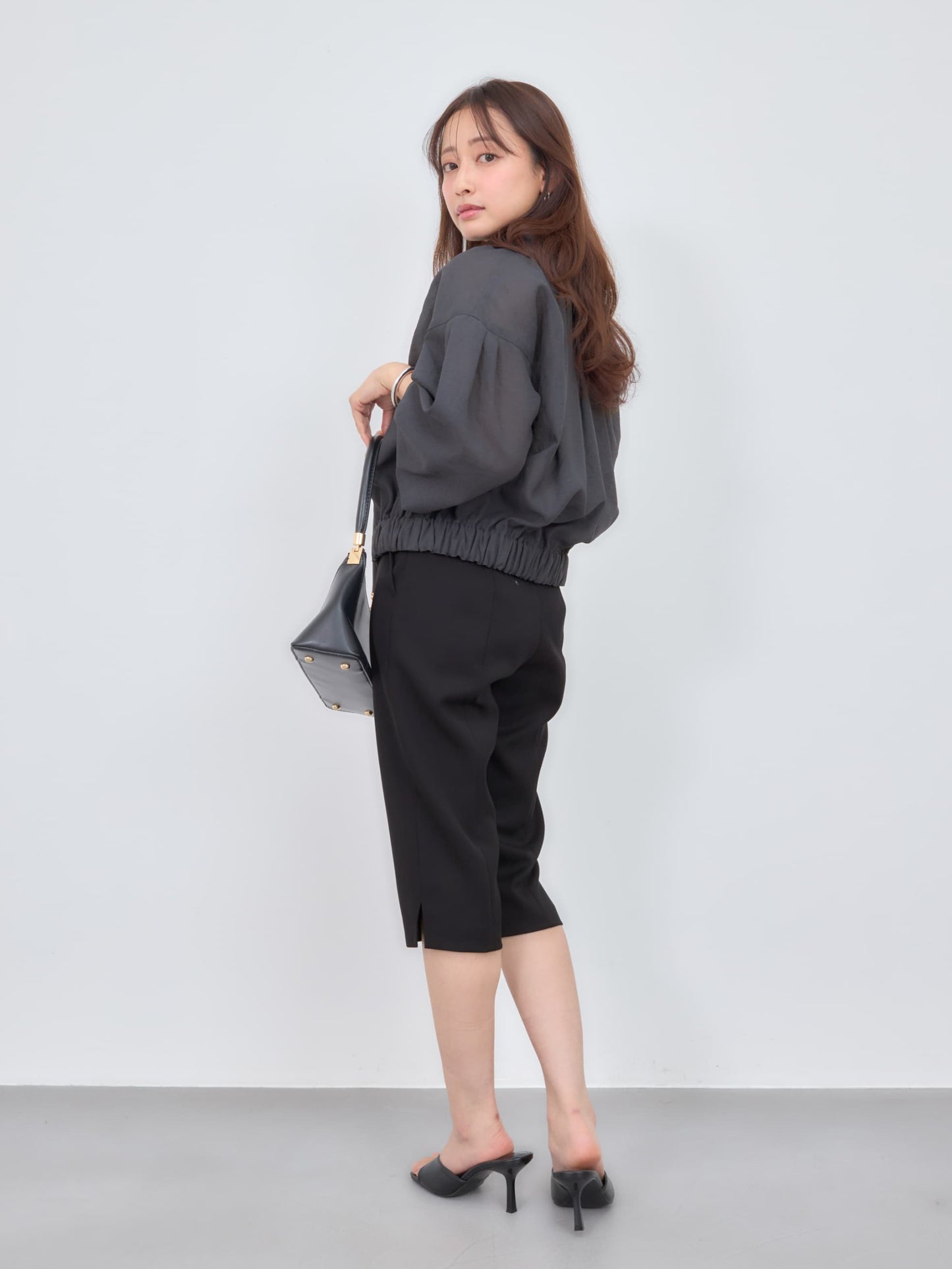 シアーギャザージップブルゾン　[通常]