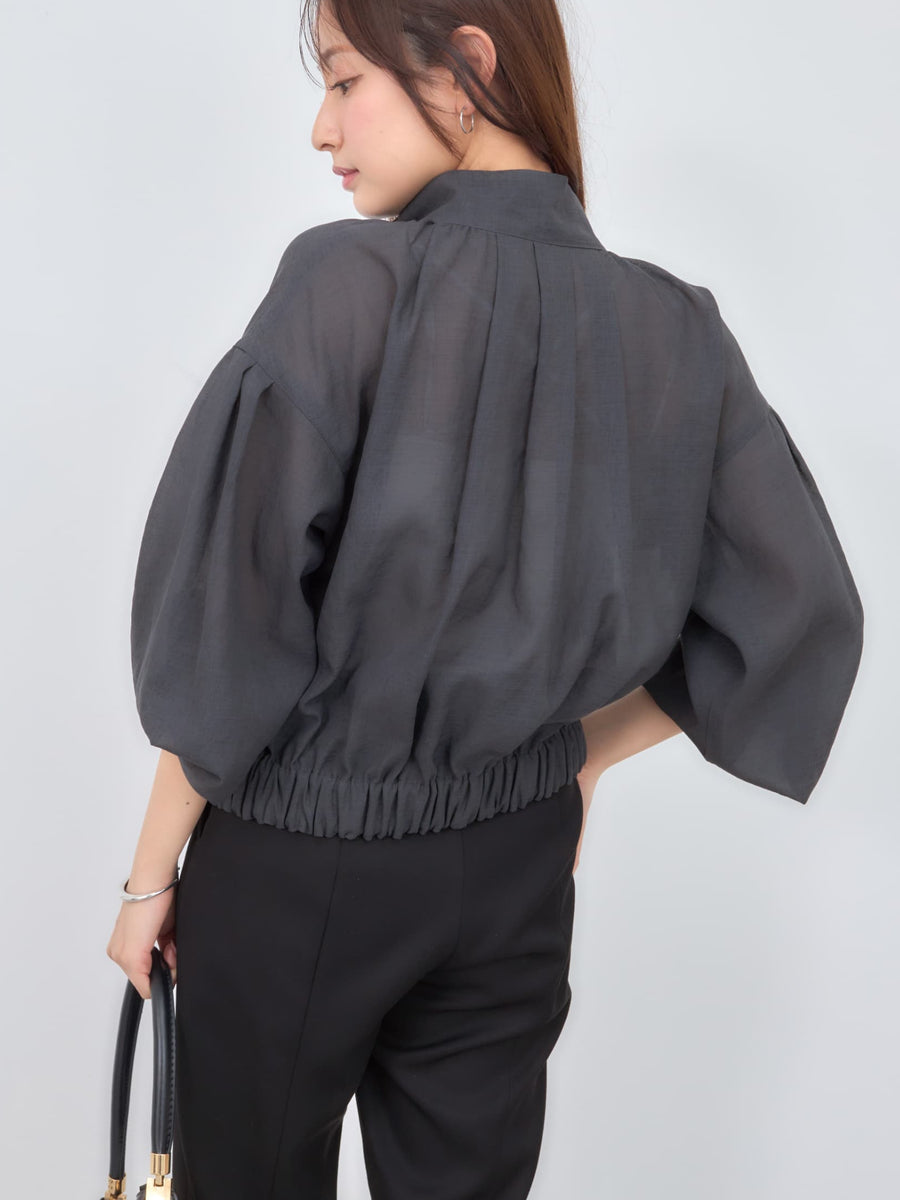 シアーギャザージップブルゾン　[通常]