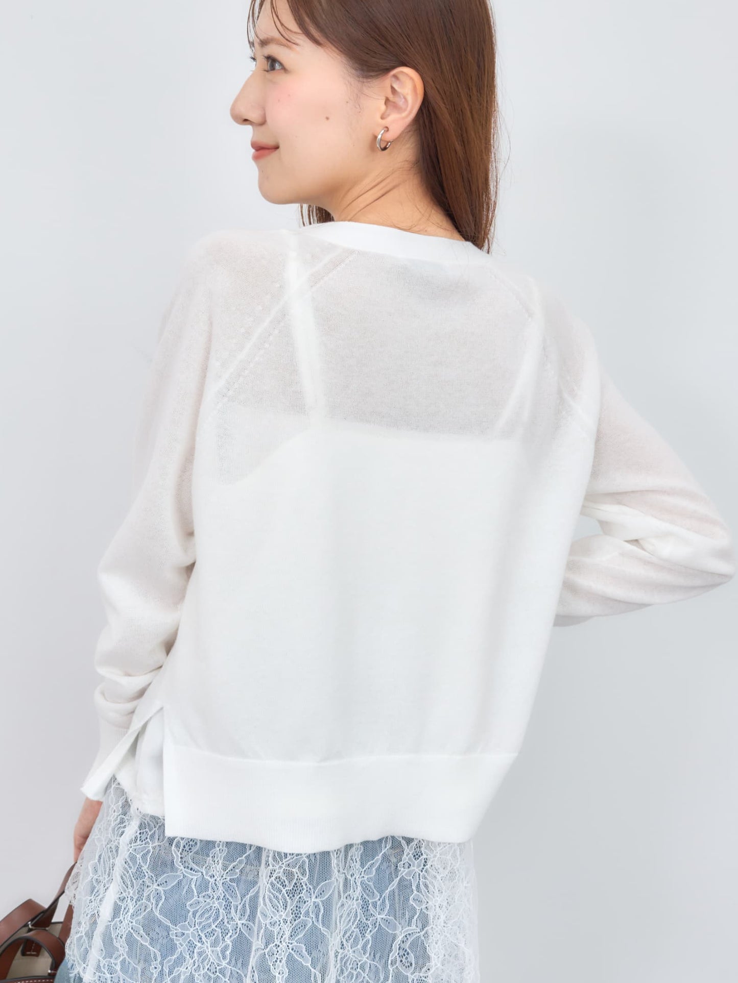 シアーVネックカーディガン　[通常]