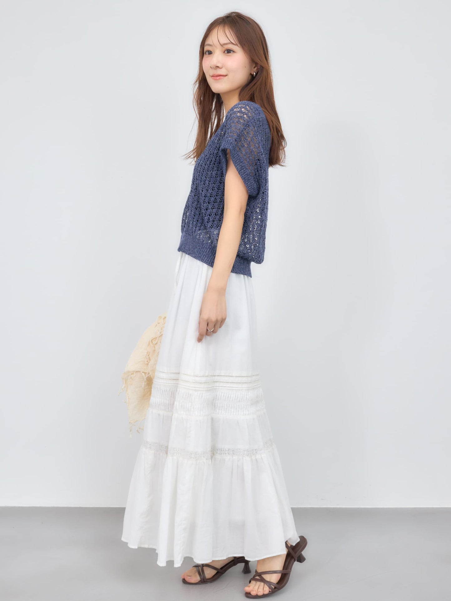 【手洗い可】【Made in India】ピンタックティアードスカート-short & regular　[通常]