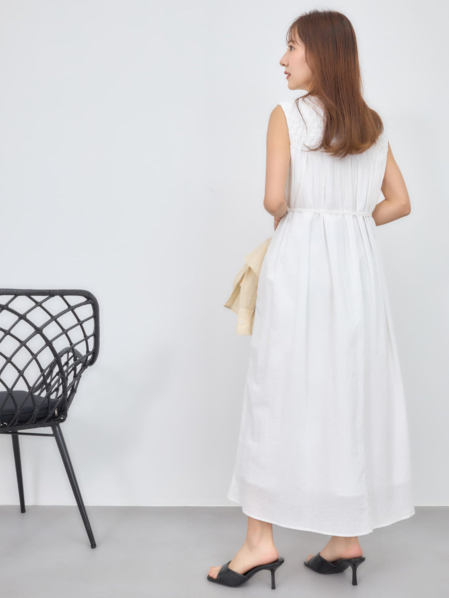 【手洗い可】【Made in India】スモッキングデザインワンピース-short & regular　[通常]