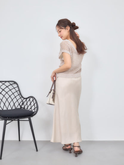 アセテートバックサテンナロースカート-short & regular　[通常]