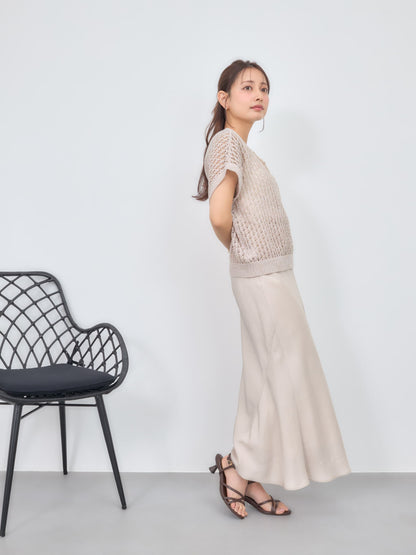 アセテートバックサテンナロースカート-short & regular　[通常]