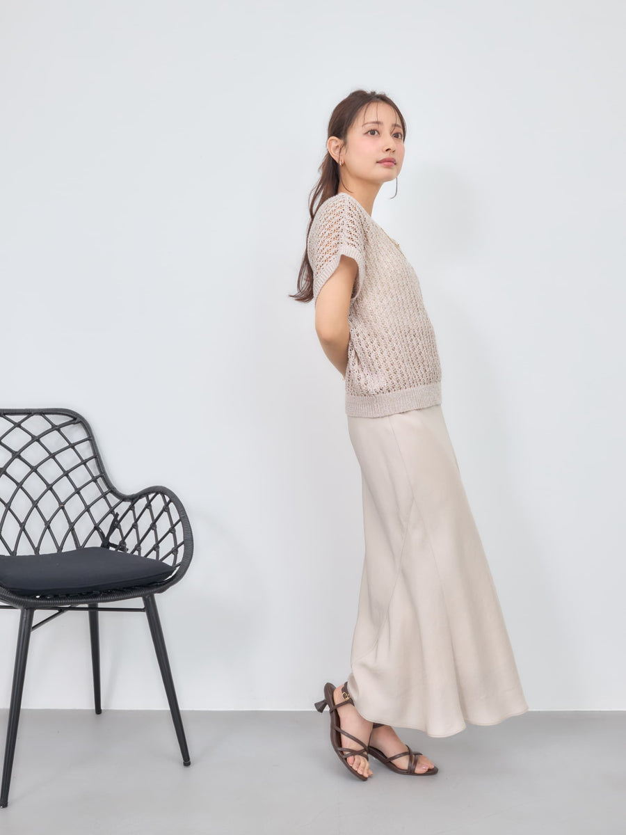 アセテートバックサテンナロースカート-short & regular　[通常]