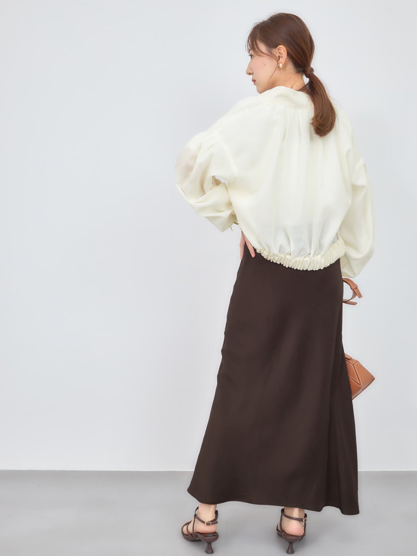 シアーギャザージップブルゾン　[通常]