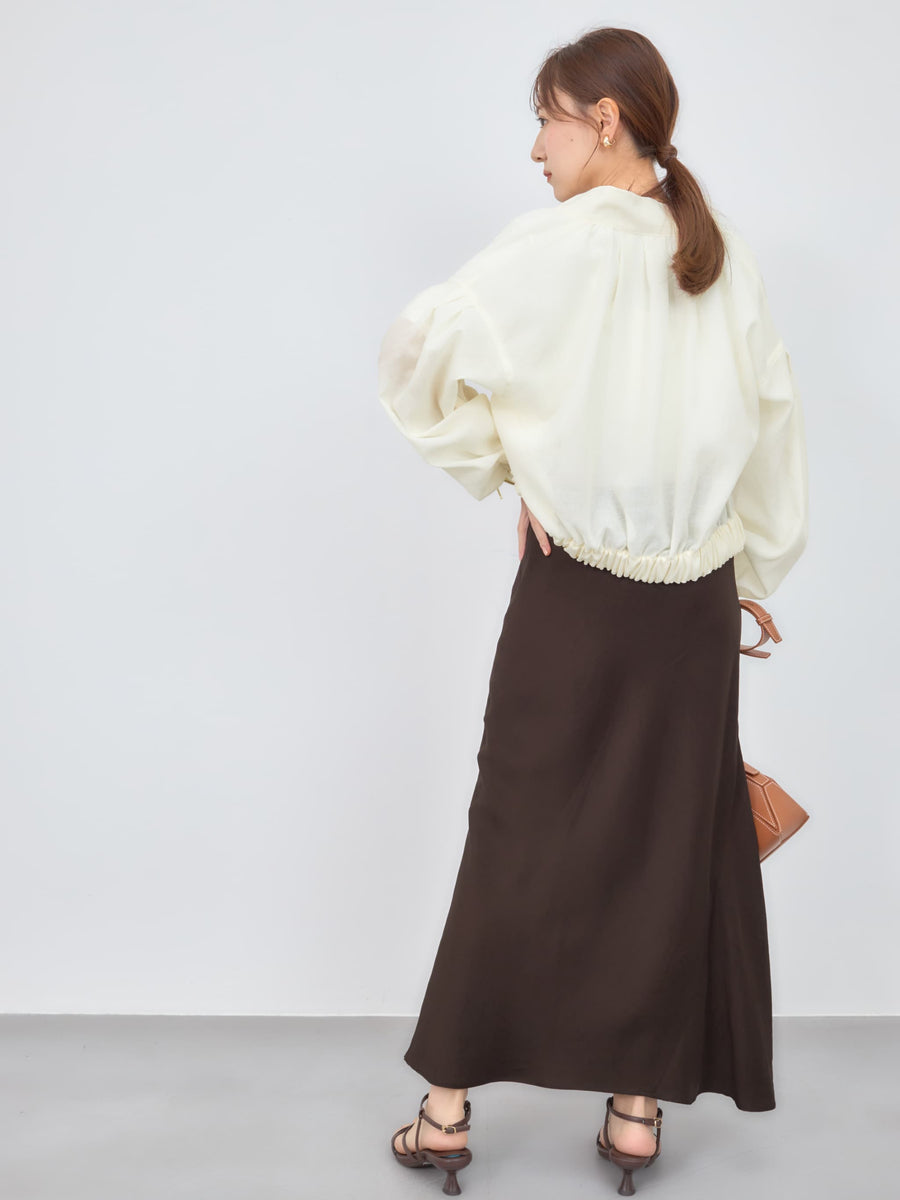 シアーギャザージップブルゾン　[通常]