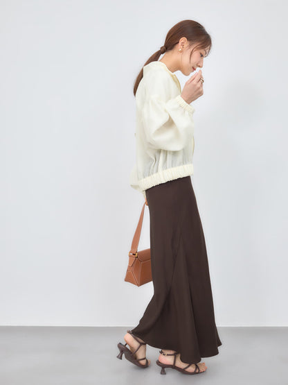 シアーギャザージップブルゾン　[通常]