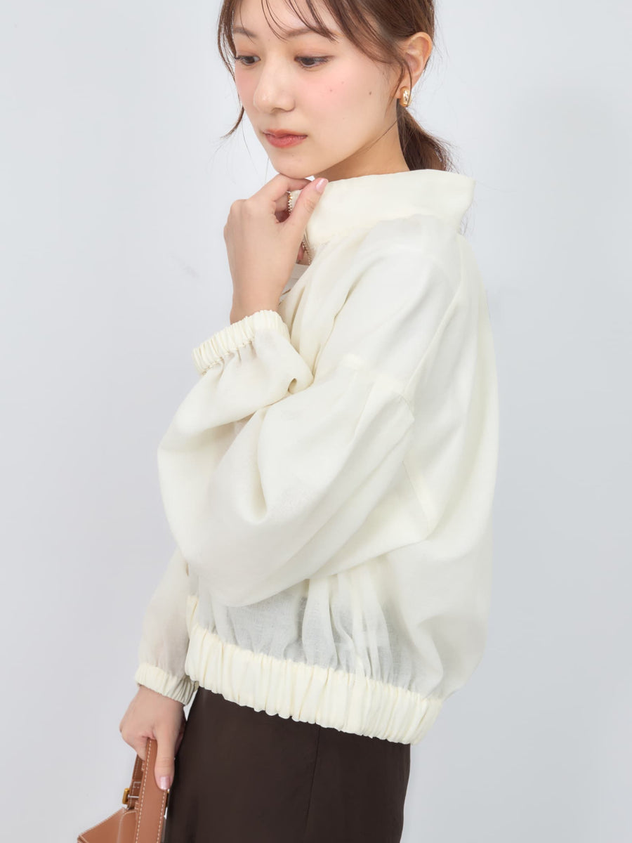 シアーギャザージップブルゾン　[通常]