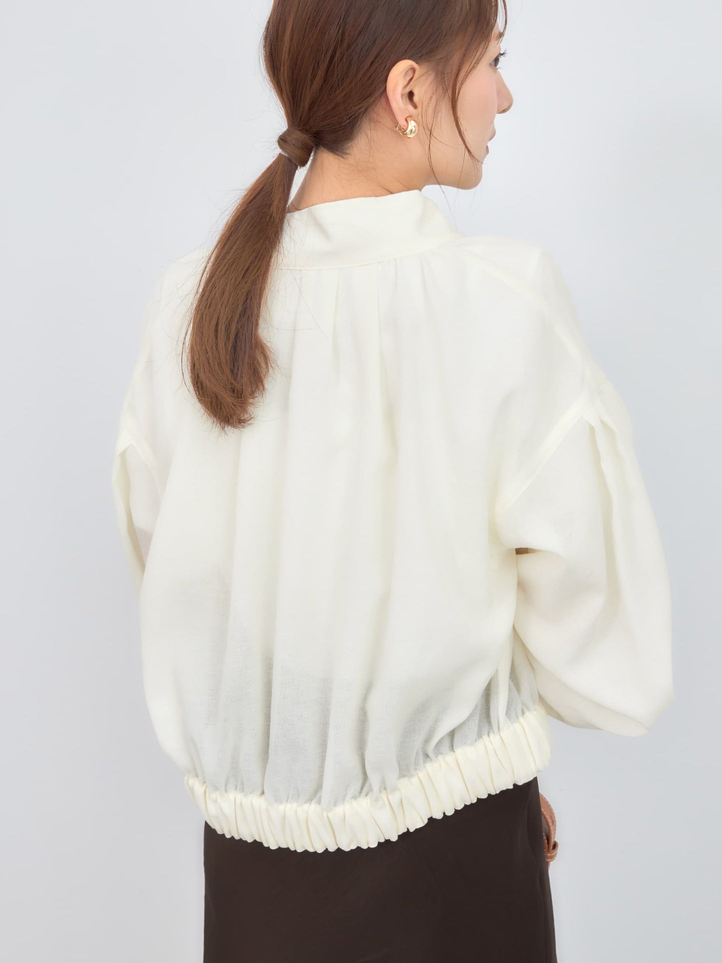 シアーギャザージップブルゾン　[通常]