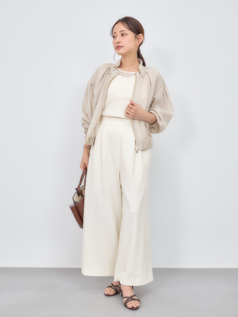 シアーギャザージップブルゾン　[通常]