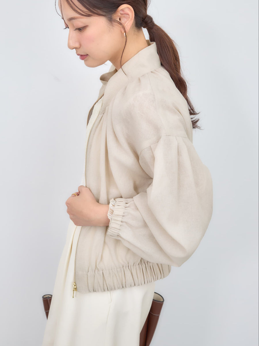 シアーギャザージップブルゾン　[通常]