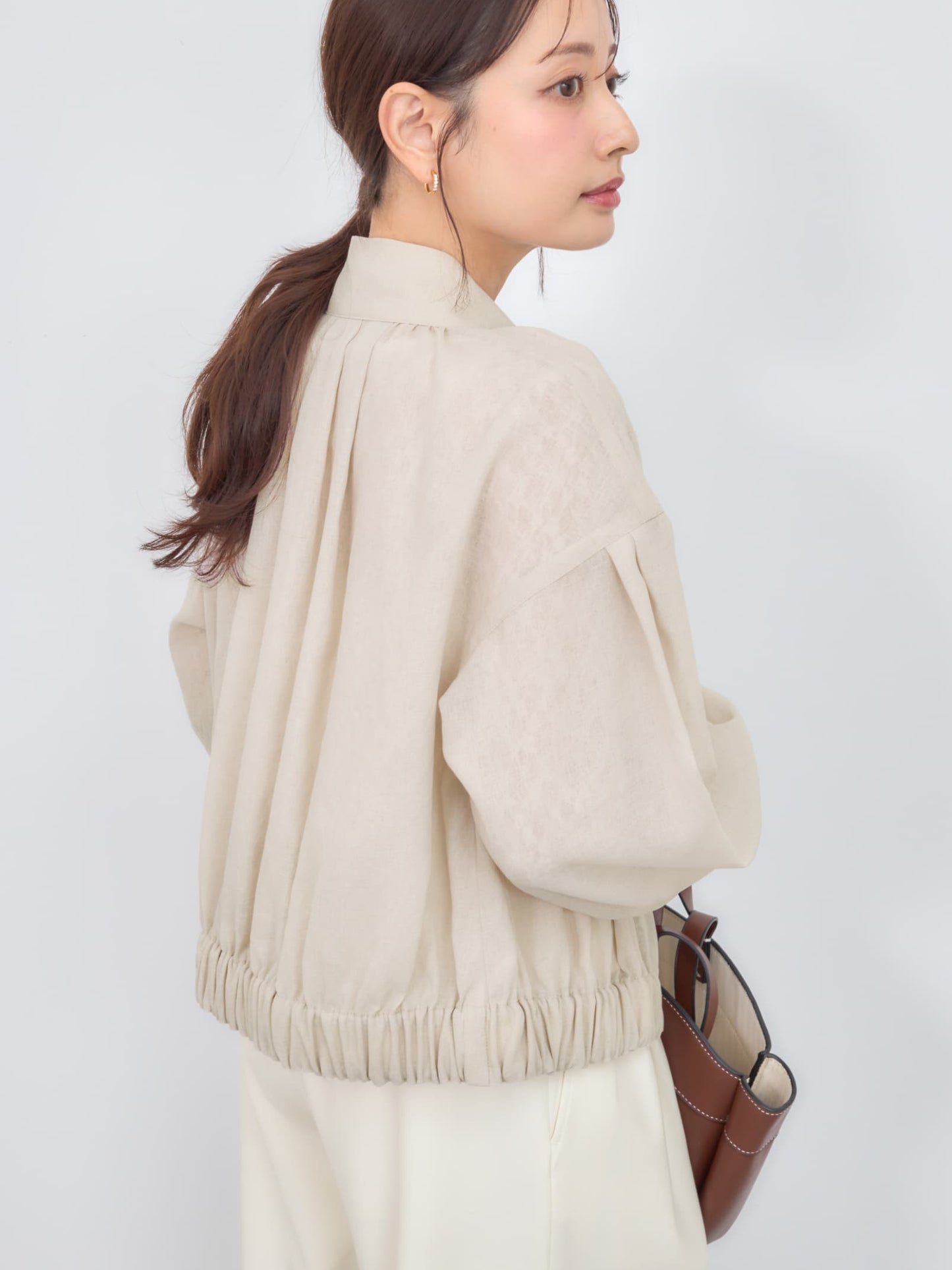 シアーギャザージップブルゾン　[通常]