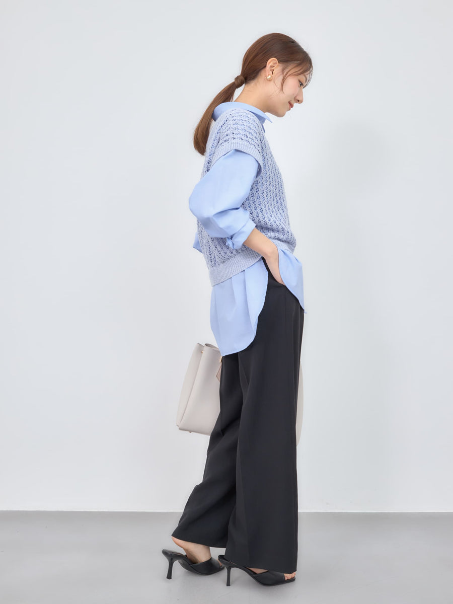 2wayコードヤーンミックス透かしニット　[通常]