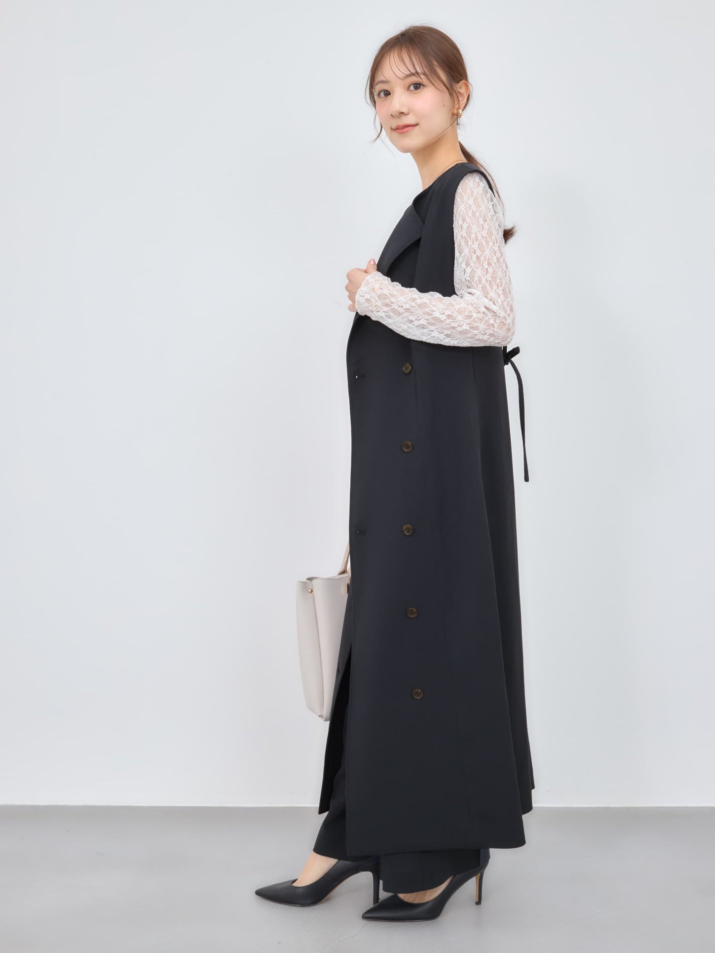 【手洗い可】トリアセリネンライクジレワンピース-short & regular　[通常]