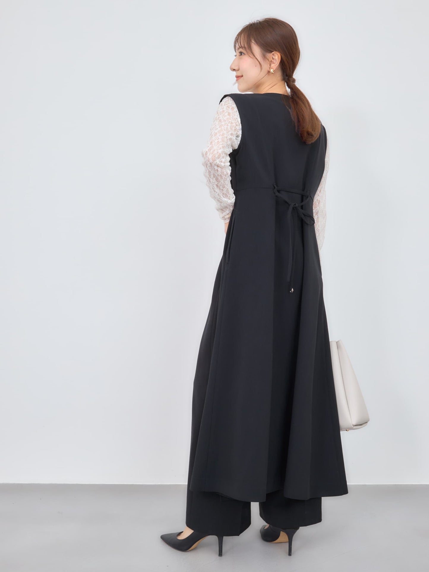 【手洗い可】トリアセリネンライクジレワンピース-short & regular　[通常]