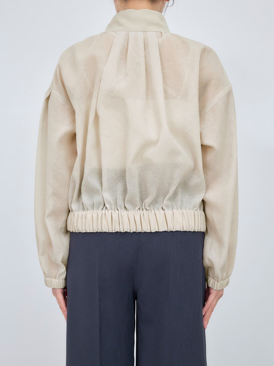 シアーギャザージップブルゾン　[通常]