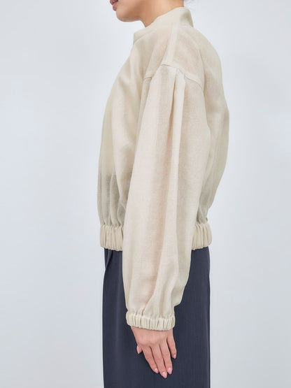 シアーギャザージップブルゾン　[通常]