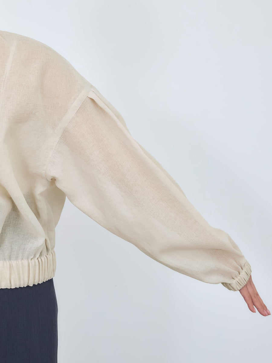 シアーギャザージップブルゾン　[通常]