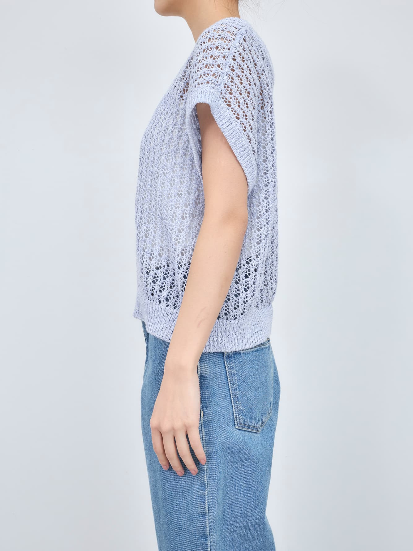 2wayコードヤーンミックス透かしニット　[通常]